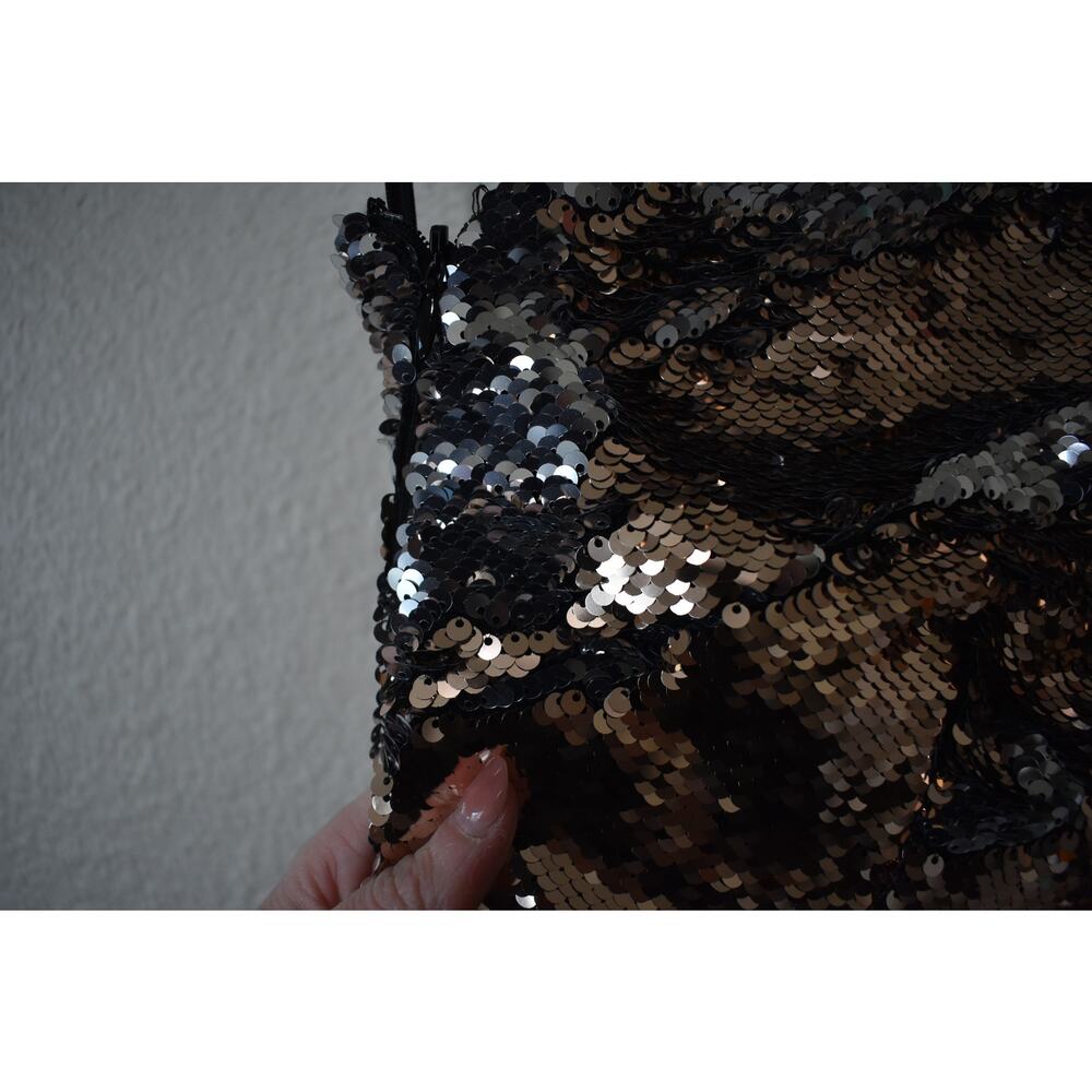 Alexia Admor 1 Shoulder Reversible Sequin Jumpsuit Size 4 - Picture 6 of 6